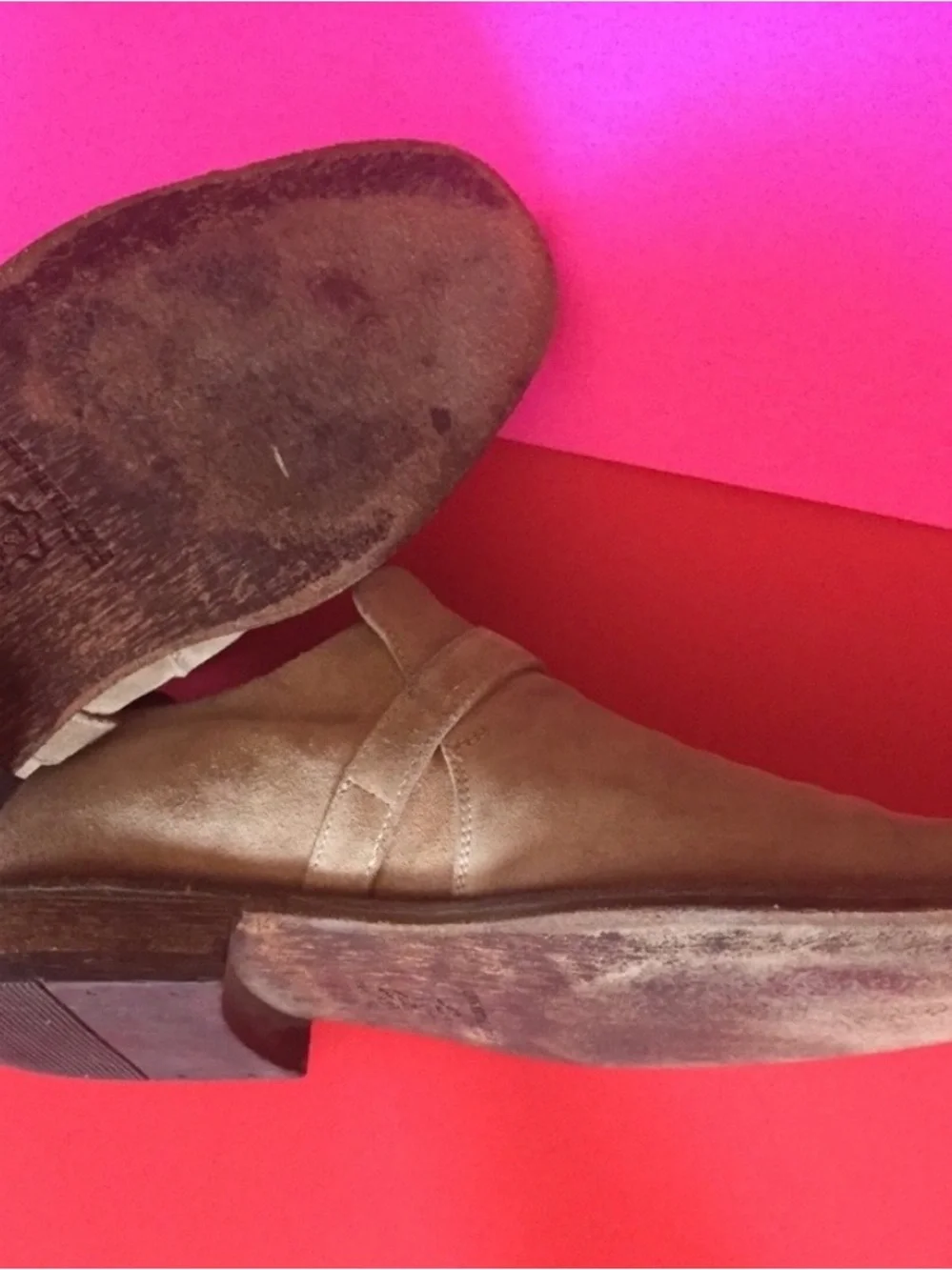 Kenneth  Cole nude suede  Monk Strap Shoes